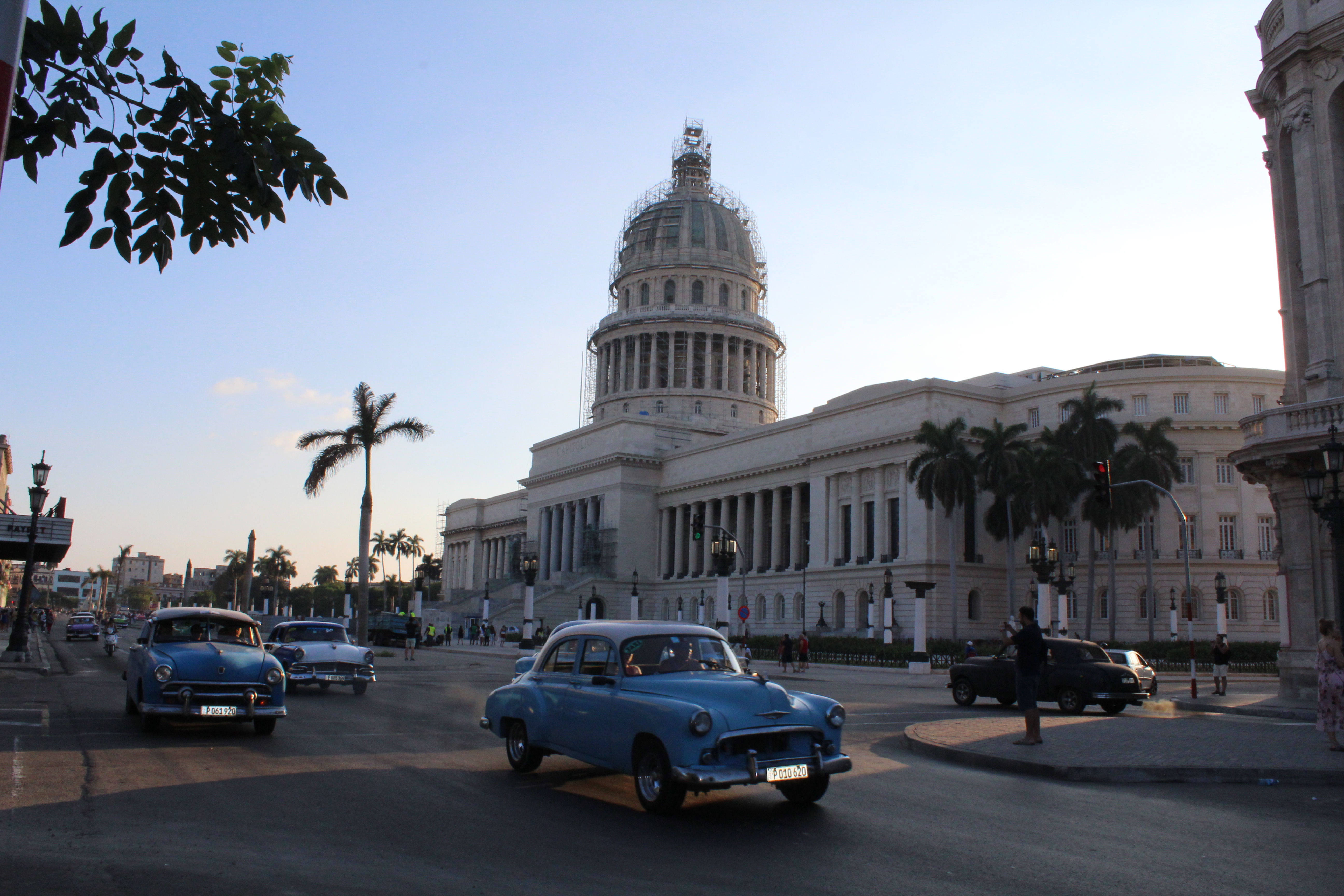 A Havana street with classic cars